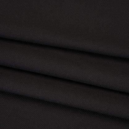 Stretch Polyester and Nylon Dobby Shirting - Black - Designer Deadstock