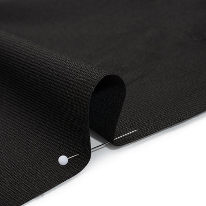 Stretch Polyester and Nylon Dobby Shirting - Black - Designer Deadstock