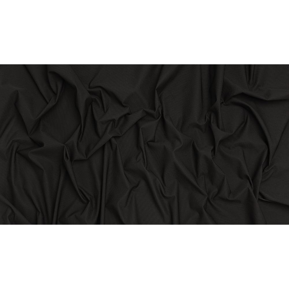 Stretch Polyester and Nylon Dobby Shirting - Black - Designer Deadstock - Full
