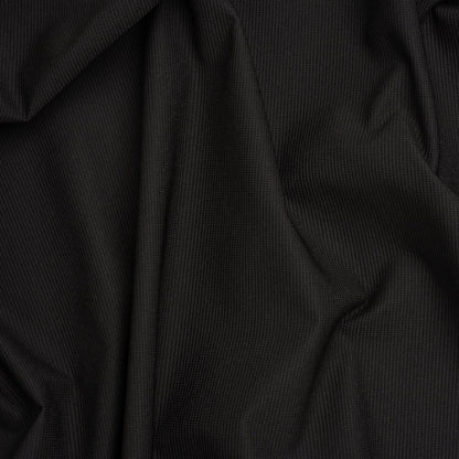 Stretch Polyester and Nylon Dobby Shirting - Black - Designer Deadstock