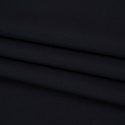 Stretch Polyester and Nylon Dobby Shirting - Dark Navy - Designer Deadstock