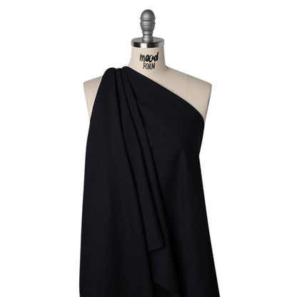 Stretch Polyester and Nylon Dobby Shirting - Dark Navy - Designer Deadstock