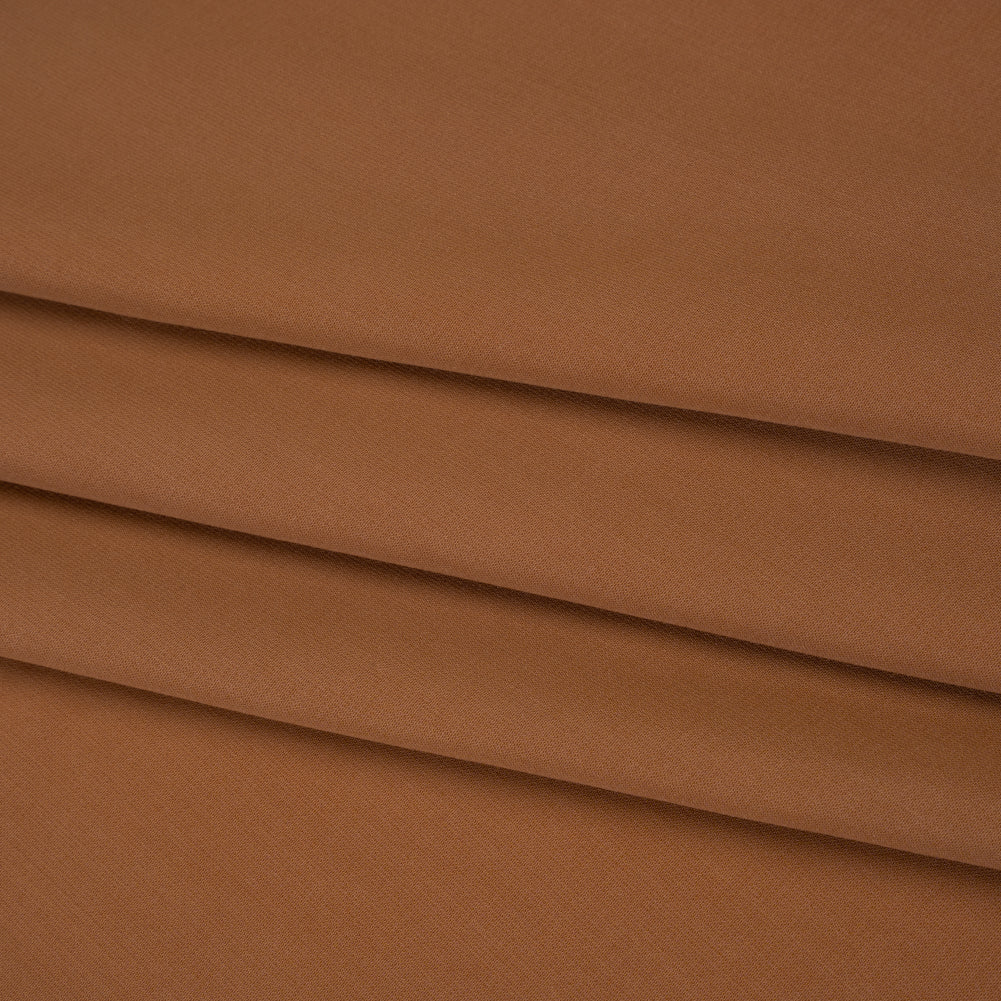 Drapey Polyester Woven - Autumnal Brown - Designer Deadstock - Folded