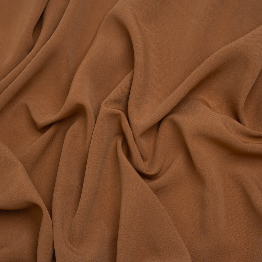 Drapey Polyester Woven - Autumnal Brown - Designer Deadstock