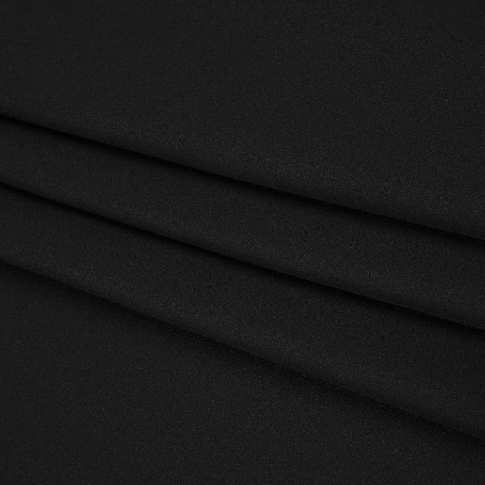 Polyester Crepe de Chine - Black - Designer Deadstock - Folded