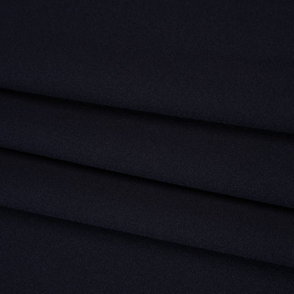 Stretch Polyester Crepe Double Knit - Navy Blue - Designer Deadstock