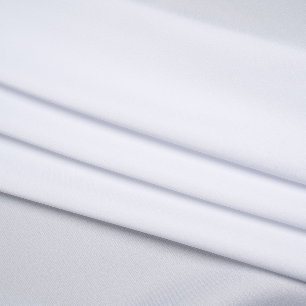 Stretch Polyester Satin - White - Designer Deadstock - Folded