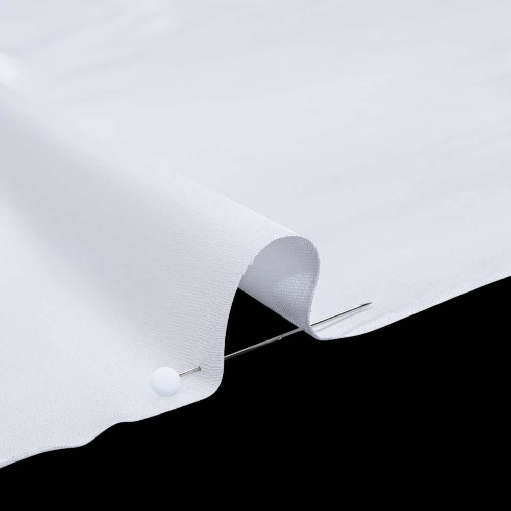 Stretch Polyester Satin - White - Designer Deadstock - Detail