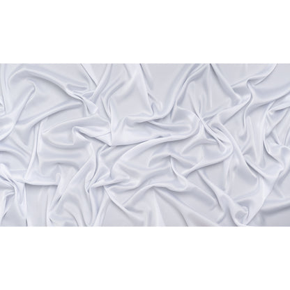 Stretch Polyester Satin - White - Designer Deadstock
