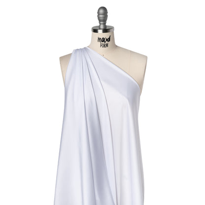 Stretch Polyester Satin - White - Designer Deadstock