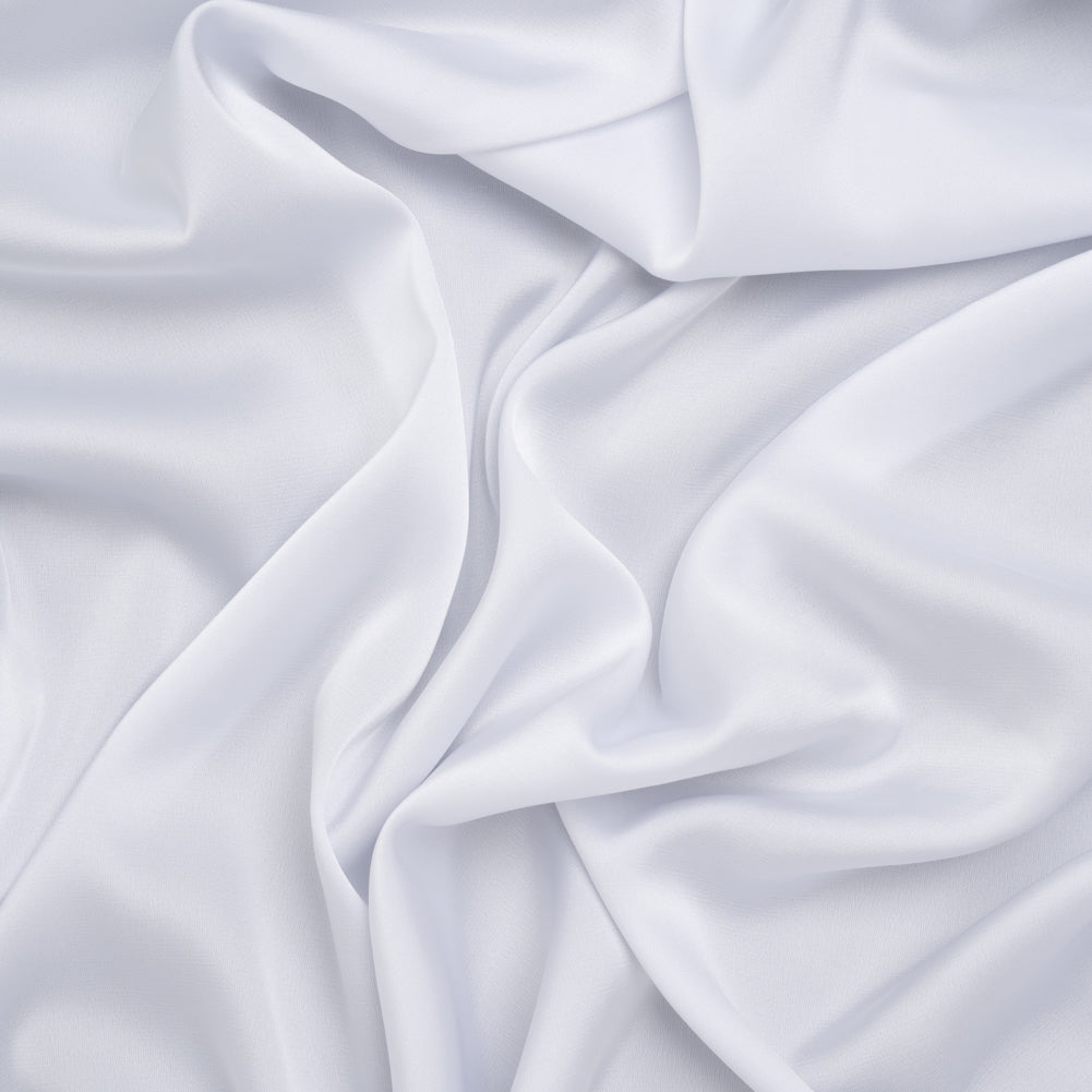 Stretch Polyester Satin - White - Designer Deadstock