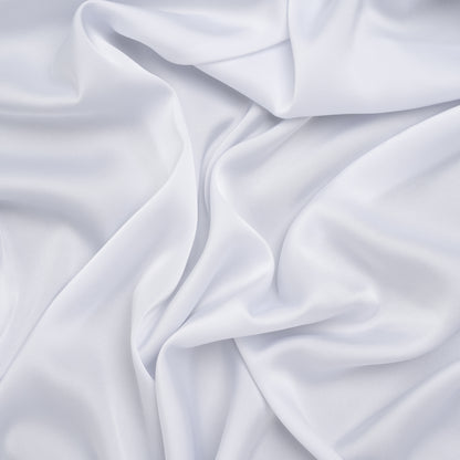 Stretch Polyester Satin - White - Designer Deadstock