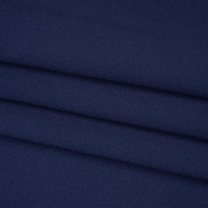 Stretch Polyester Crepe Double Knit - Dark Blue - Designer Deadstock Folded