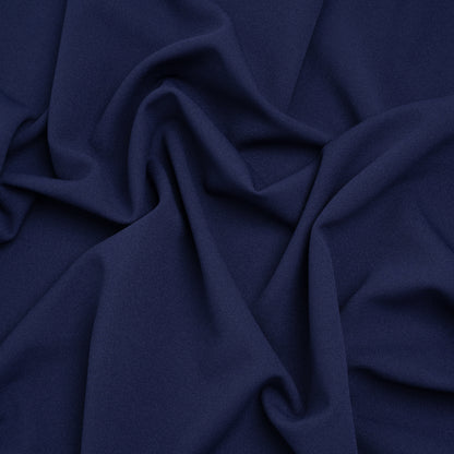Stretch Polyester Crepe Double Knit - Dark Blue - Designer Deadstock