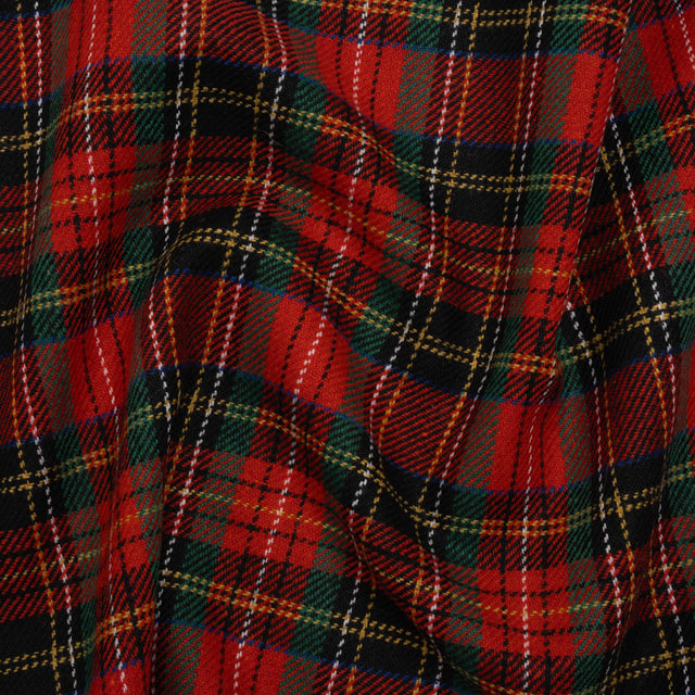 Blended Wool Twill - Red, Green and Black Classic Holiday Plaid