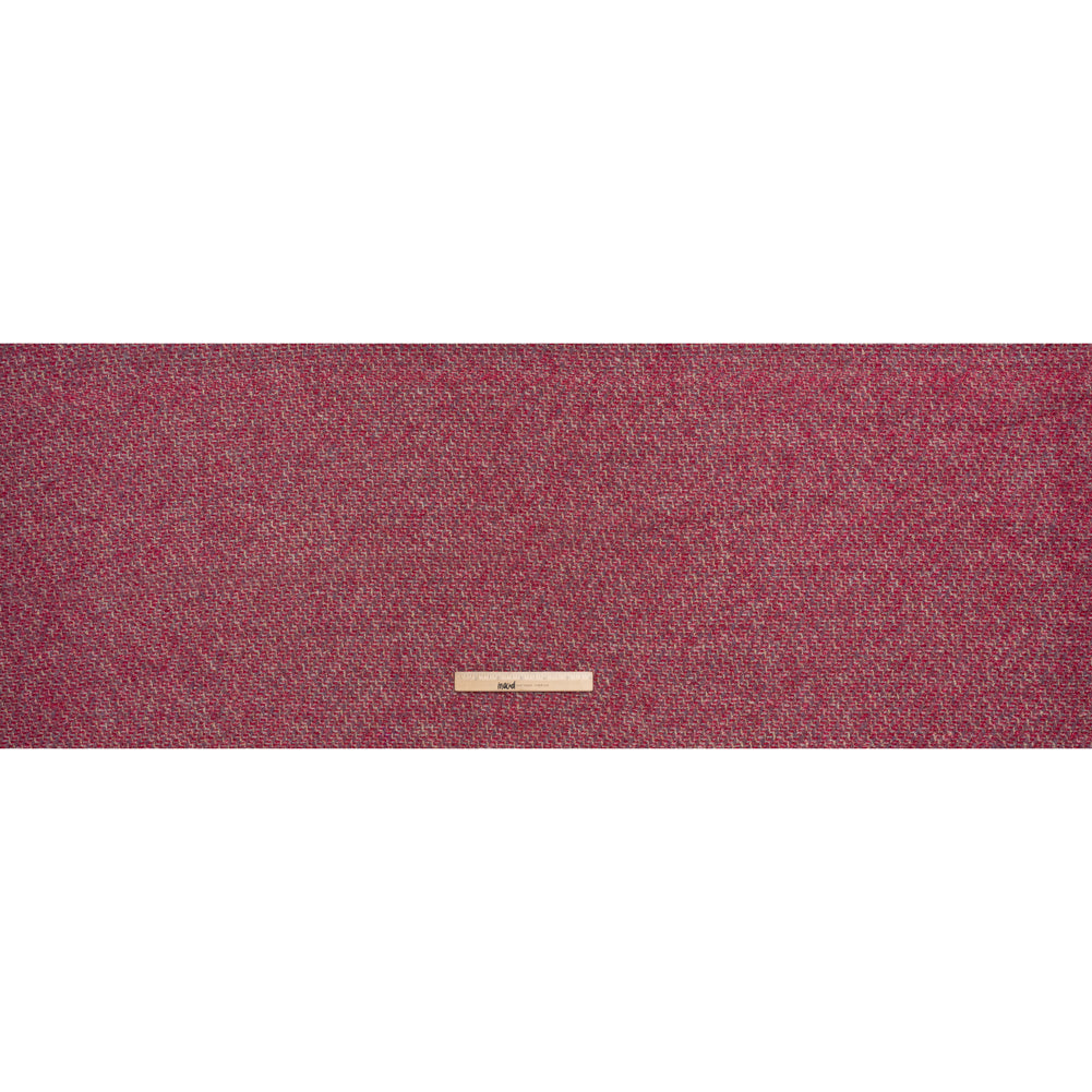 Polyester Twill Tweed with Metallic Eyelash Fringe - Magenta, Warm Purple and Gold - Full