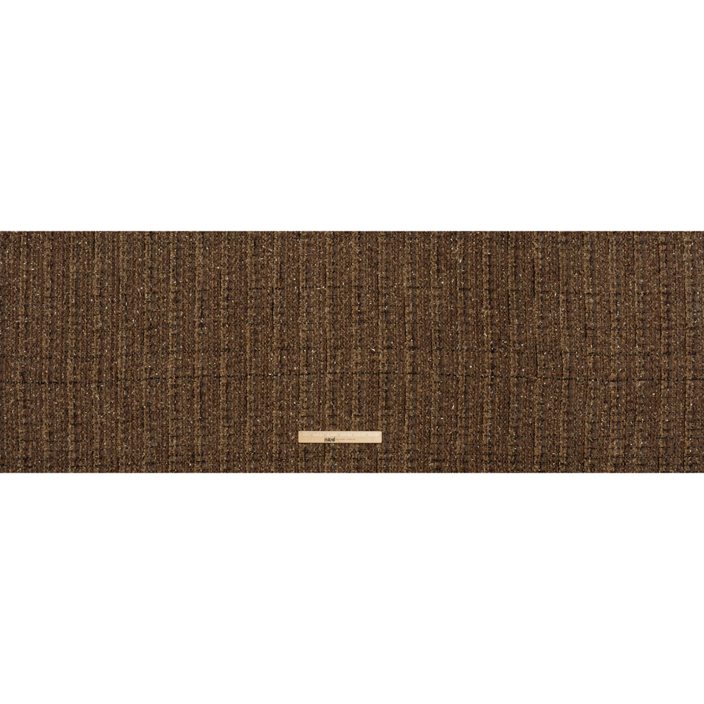 Metallic Polyester and Wool Tweed - Brown and Gold - Full