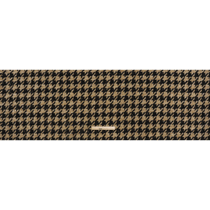 Metallic Polyester and Wool Blend Tweed - Beige and Black Houndstooth - Full