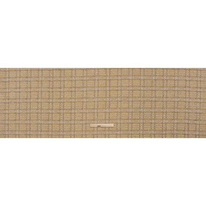 Metallic Polyester and Wool Tweed - Gold, Beige and Light Blue Subtle Plaid - Full