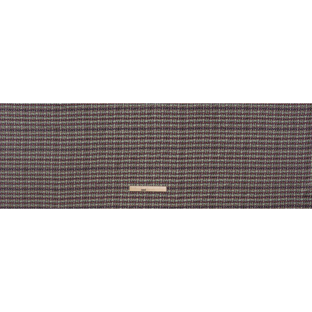 Metallic Wool Blend Tweedy Twill - Purple, Mint and Brown Plaid - Full