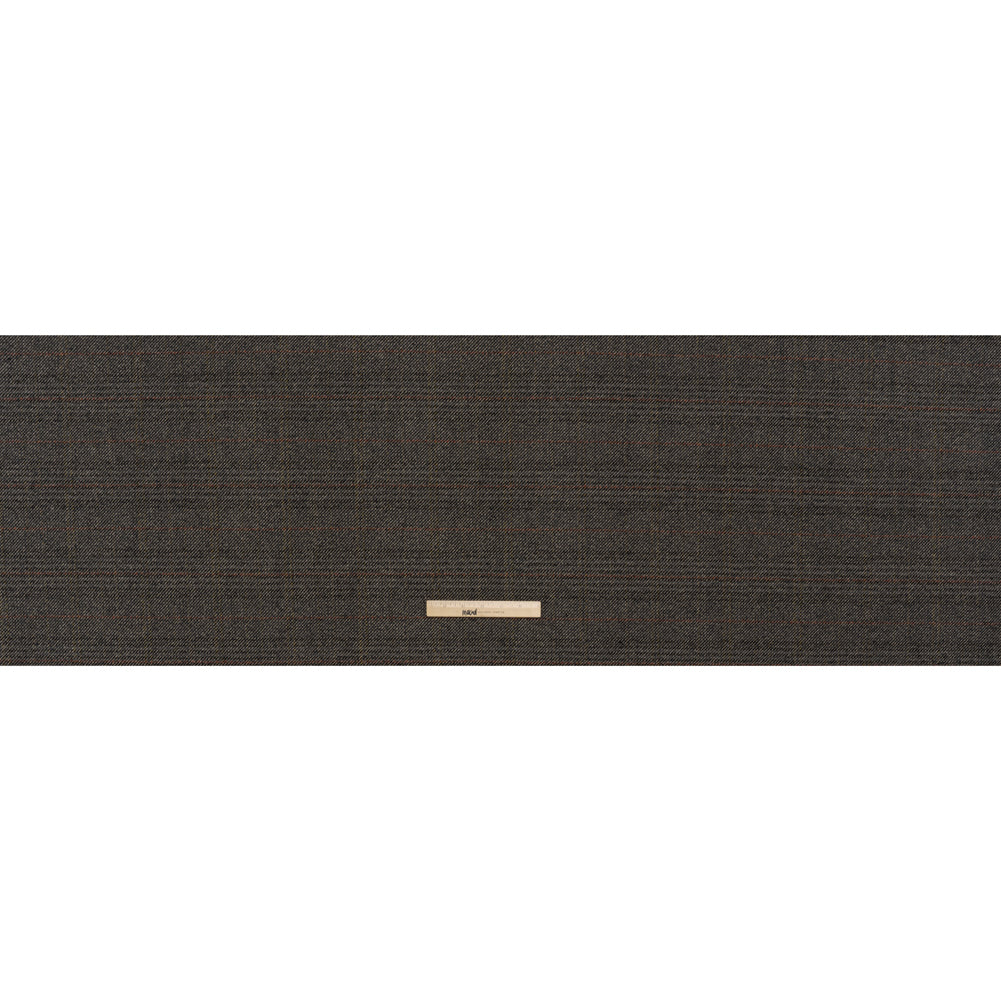 Wool Blend Twill Tweed - Black, Gray and Red Subtle Stripes - Full