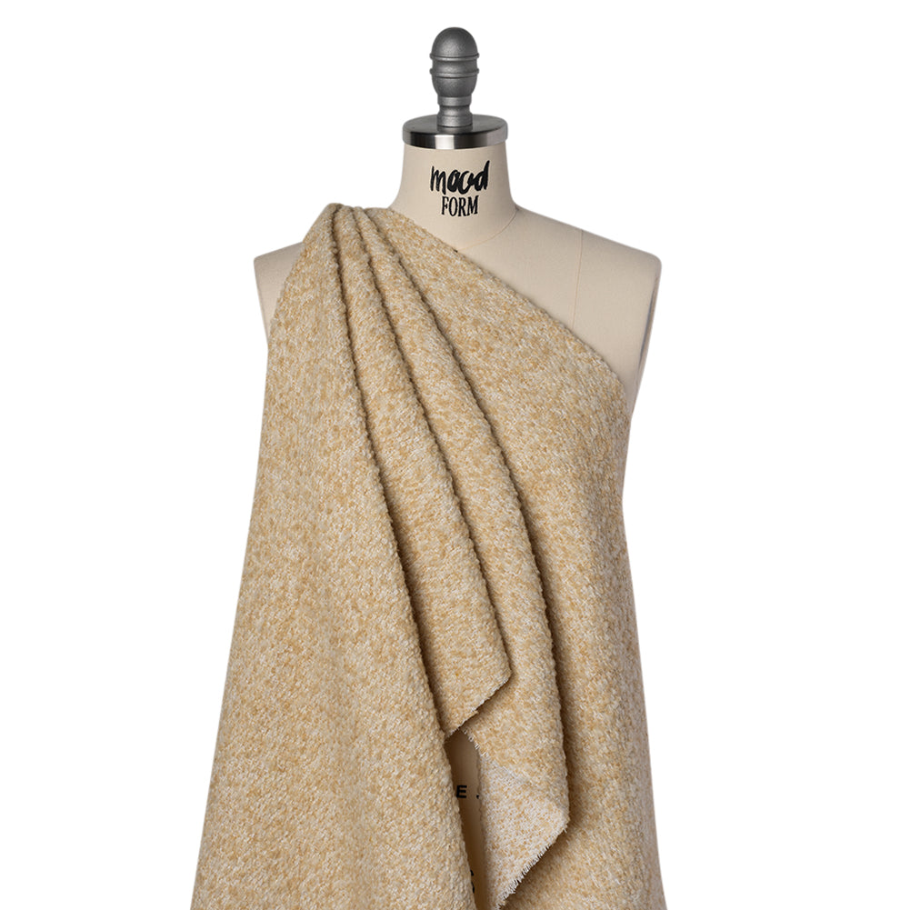 Wool Blend Boucle Tweed - Beige and Tan Drape
