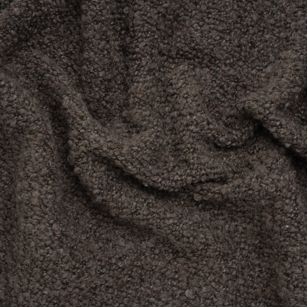 Wool Blend Boucle Tweed - Brown