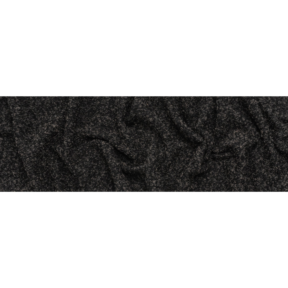 Wool Blend Boucle Tweed - Black and Brown - Full