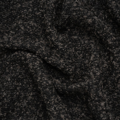 Wool Blend Boucle Tweed - Black and Brown