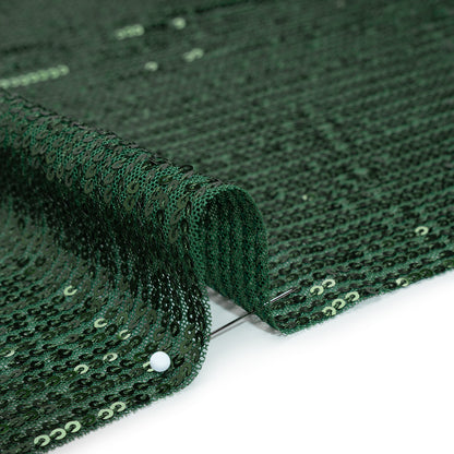 Recycled Polyester Circle Sequin Stripes on Stretch Mesh - Green - Transcendent Collection