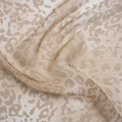Silk Voile Print - Soft Beige and Tan Cheetah Spots - Deadstock