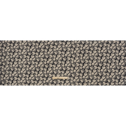 Silk and Cotton Voile Print - Cream and Black Floral - Deadstock