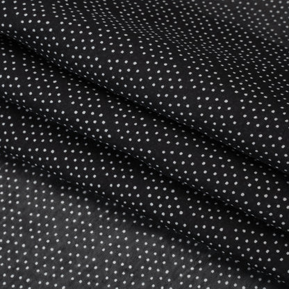 Silk and Cotton Voile Print - Black and White Polka Dot Diamonds - Deadstock