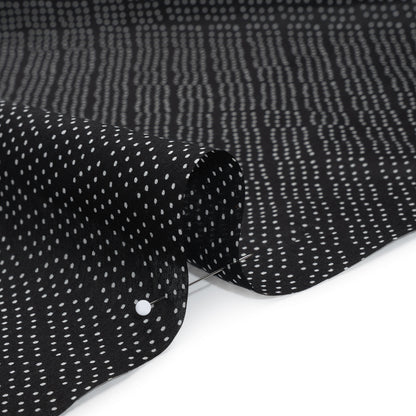 Silk and Cotton Voile Print - Black and White Polka Dot Diamonds - Deadstock