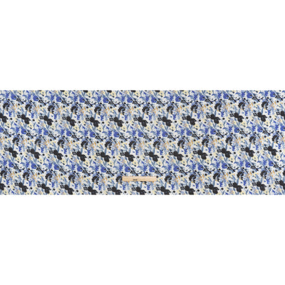 Silk and Cotton Voile Print - Blue, Yellow and White Floral - Deadstock
