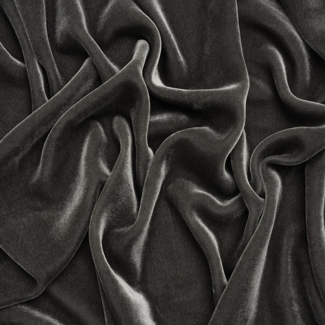 Rayon-Silk Velvet - Charcoal - Cicero Collection