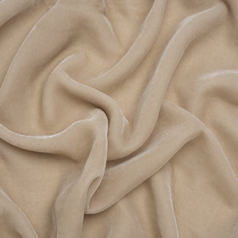Rayon-Silk Velvet - Beige - Cicero Collection