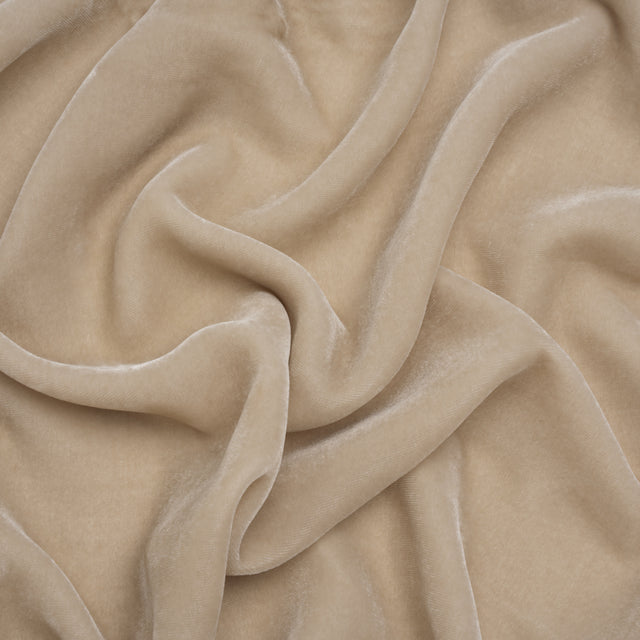 Rayon-Silk Velvet - Beige - Cicero Collection
