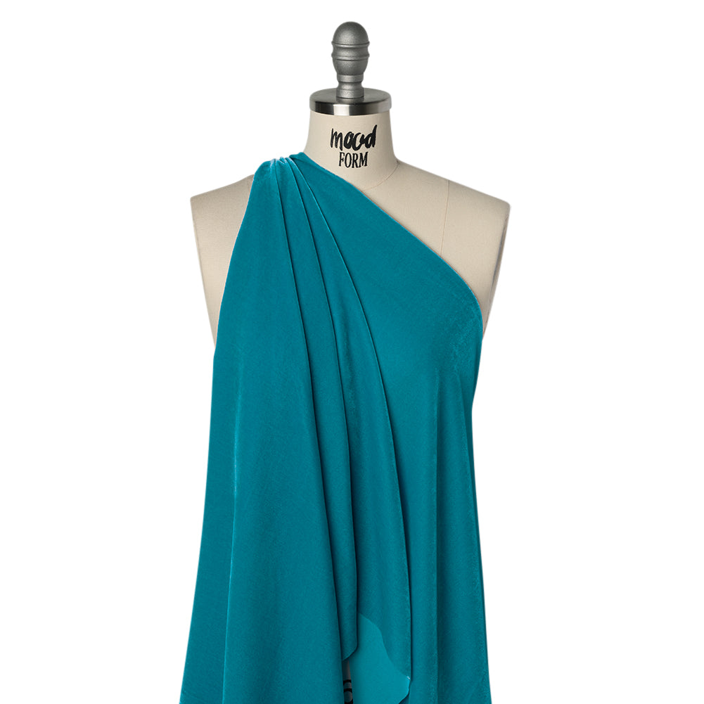 Rayon-Silk Velvet - Turquoise - Cicero Collection Drape