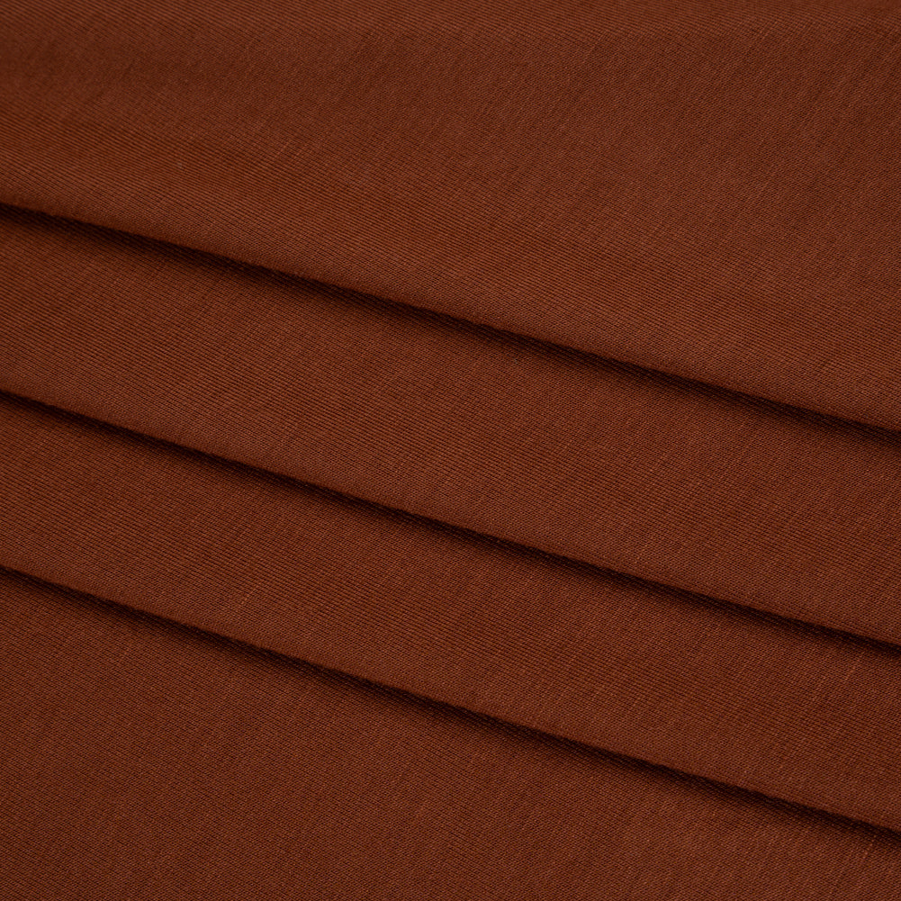 Stretch Rayon Jersey - Cognac - Designer Deadstock - Folded