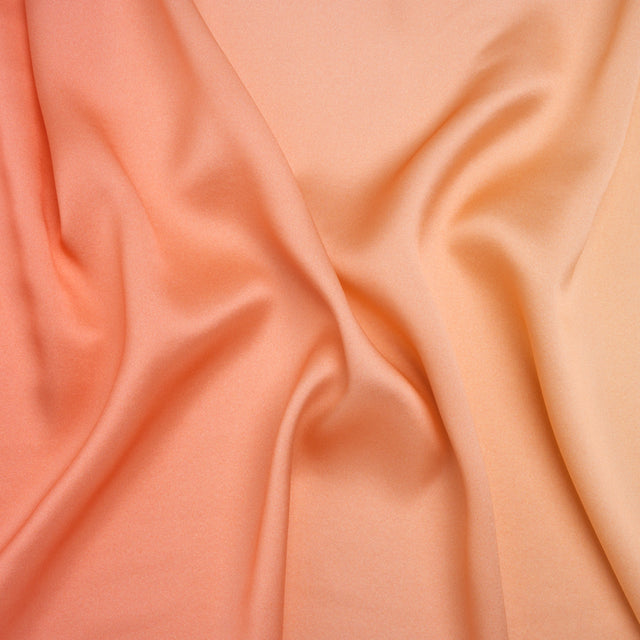 Silk Charmeuse Print 16MM, Made in Italy - Pale Peach to Blush Pink Ombre