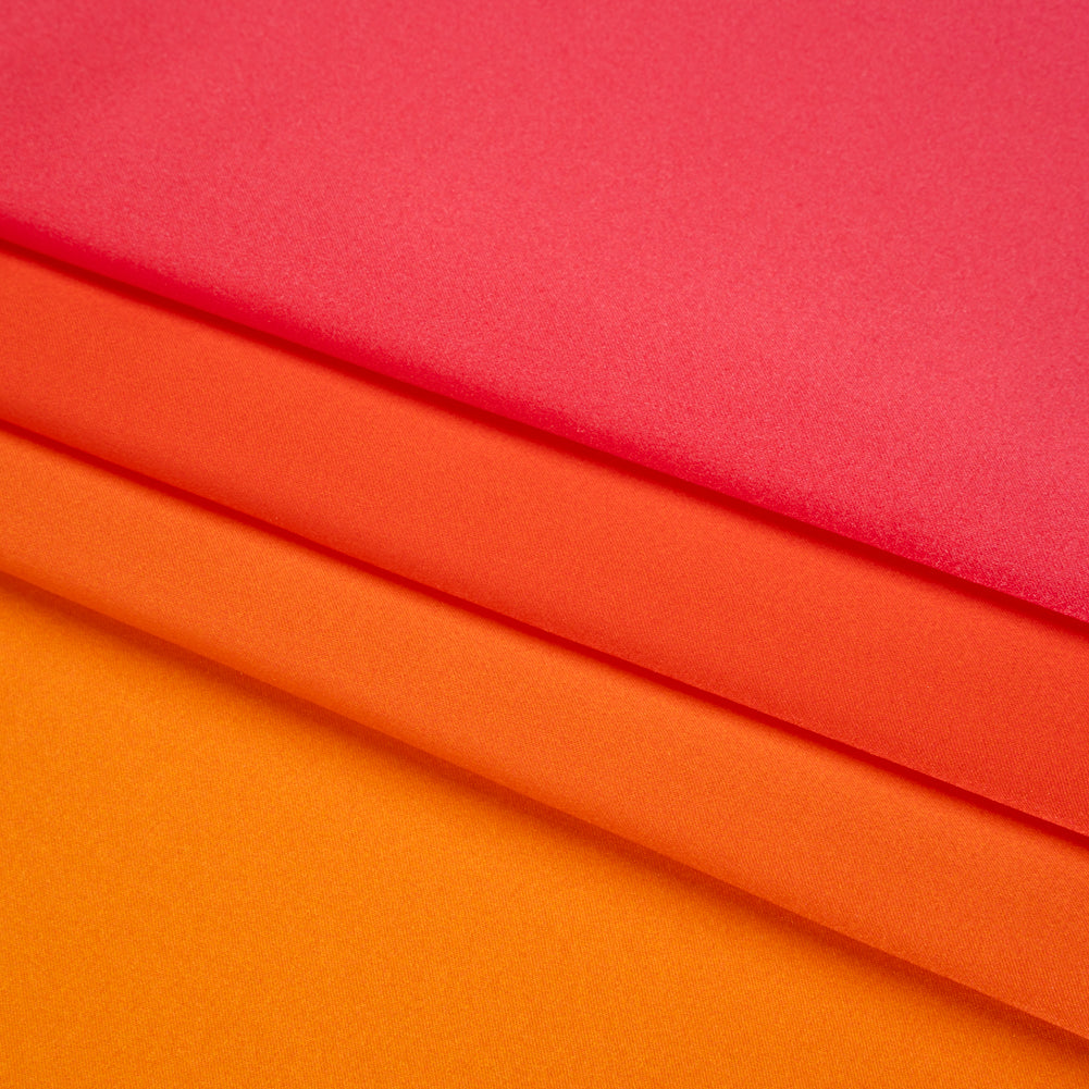 Silk Charmeuse Print 16MM, Made in Italy - Orange, Bright Pink and Orchid Ombre - Folded