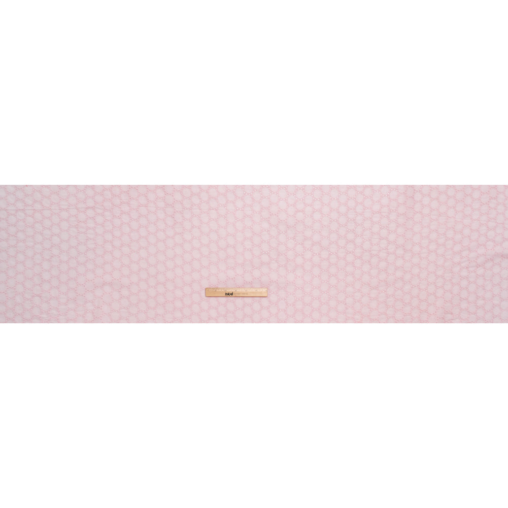 Embroidered Eyelet Cotton Voile - Baby Pink Circles of Circles - Naomi Collection - Full