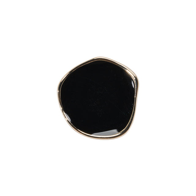 Organic Edge Enameled Shank Back Button - 28L/18mm - Gold and Black