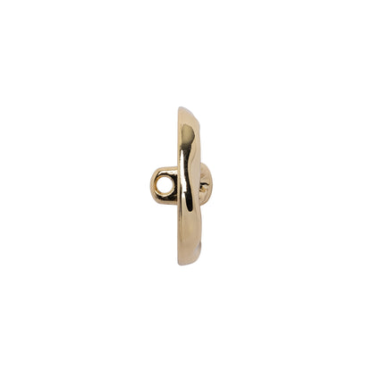 Organic Puffy Faux Four-Hole with Stitching Shank Back Button - 28L/18mm - Gold