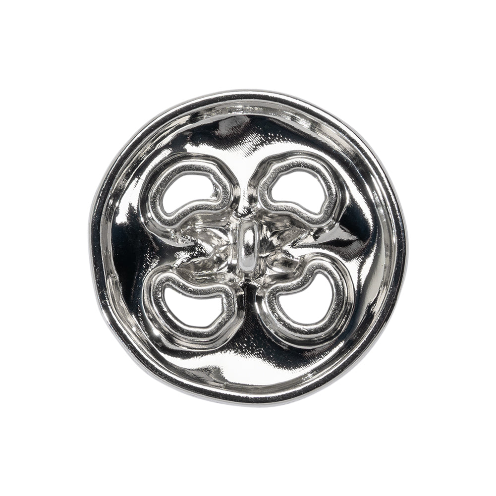 Organic Puffy Faux Four-Hole with Stitching Shank Back Button - 40L/25.5mm - Nickel - Detail