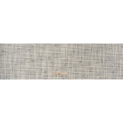 Metallic Wool Blend Boucle Tweed Made in Italy - Ivory, Gray and Silver Plaid - Deadstock