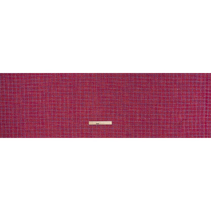 Metallic Wool Blend Tweed Woven with Eyelash Fringe Made in Italy - Pink, Orchid and Iridescent Checks - Deadstock