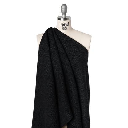 Wool Blend Boucle Tweed - Black - Deadstock