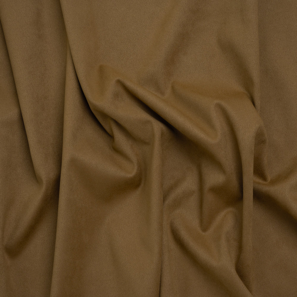 Stretch Recycled Polyester Faux Suede - Brown